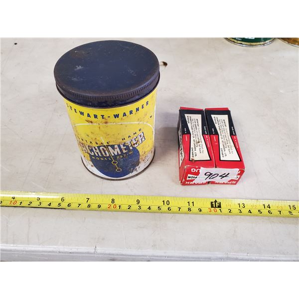 PORTABLE HAND TACHOMETER & 2 CHAMPION SPARK PLUGS