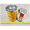 Image 1 : SHELL 65 OIL TIN (EMPTY) + SHELL ATF TIN (FULL)