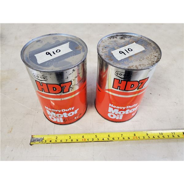 2 CO-OP HD7 OIL TINS (FULL)