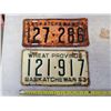 Image 1 : 1950 & 1953 SASK LICENSE PLATE