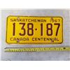 Image 1 : 1967 SASK LICENSE PLATE