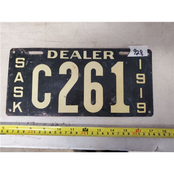 1919 DEALER LICENSE PLATE