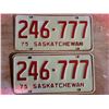 Image 1 : 777' series matching pair of 1975 Saskatchewan license plates