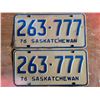 Image 1 : 777' series matching pair of 1976 Saskatchewan license plates