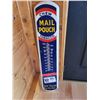 Image 1 : Vintage large mail pouch tobacco thermometer 39"" tall X 8" wide