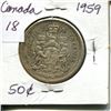 Image 1 : 1959 50 CENTS SILVER
