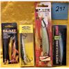 Image 1 : 4 New Rapala Fishing Lures 1" Blaze 5" Thunder Stick 5" X-Rap - 6" Blaze Northern Pike