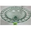 Image 2 : 16" Diameter Clear Fancy Glass Footed Bowl