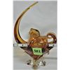 Image 2 : 13"T Amber Art Glass Unmarker 9" Diamter