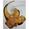 Image 3 : 13"T Amber Art Glass Unmarker 9" Diamter