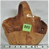 Image 1 : 9" Burled Wooden Basket