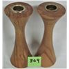 Image 2 : Pair of Wooden Turned Candle Sticks 1997 Dave Sims