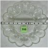 Image 1 : 11" Fancy Clear Glass Devil Egg Serving Platter