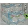 Image 1 : Vintage Baby Planter/Vase Ceramic "Baby Booties" Japan