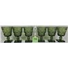 Image 1 : Set of 6 Vintzge Trans Green 4 1/2" "Indiana Glass" Parklane Pattern