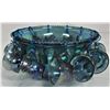 Image 2 : Rare Vintage Indiana Carnival Glass Iredescent Blue Punch Bowl / Grape Leaf Pattern Plsu 12 Matching