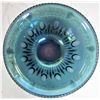 Image 4 : Rare Vintage Indiana Carnival Glass Iredescent Blue Punch Bowl / Grape Leaf Pattern Plsu 12 Matching