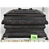 Image 1 : Ornate 12 X 8 X 6 " T Wooden storage box - 2 feet damaged in transport see photos