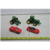 Image 3 : 2 toy John Deere tractors and 2 toy cars