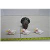 Image 2 : Set of 3 small ornamental glass ducks and a turkey