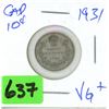 Image 1 : 1931 CAD 10 cent