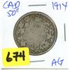 Image 1 : 1914 CAD 50 cent