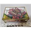 Image 1 : Brass and glass jewellery box with butterfly on top - necklaces