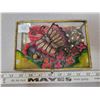 Image 2 : Brass and glass jewellery box with butterfly on top - necklaces