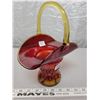 Image 1 : Hand Blown 'Alta' glass basket medicine hat unusual colors