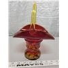 Image 3 : Hand Blown 'Alta' glass basket medicine hat unusual colors