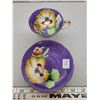 Image 2 : 1940's Purple 'Occupied Japan' hand painted cup & saucer - unusual color