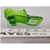 Image 4 : Daisy + button pattern green glass shoe