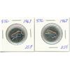 Image 1 : Two 1967 Canada 25¢