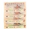 Image 1 : 4 - $2 Canada Bills
