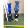 Image 1 : 2 Small Lamps Cobalt Blue
