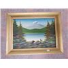 Image 1 : Levine Flexhaug framed painting 17 x 13" signed Flexhaug