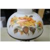 Image 3 : Large Floral White Glass Oil Lamp Converted to Electric