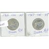 Image 1 : 2 Canadian .25C Coins 1965+1967