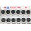 Image 1 : 12 Canadian .25C Coins 1999 One Each Month UNC.