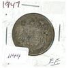 Image 1 : 1947 .50C Canadian Silver Coin EF