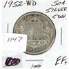Image 1 : 1952 .50C Canadian Silver Coin EF+
