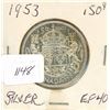 Image 1 : 1953 .50C Canadian Silver Coin EF-40