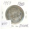 Image 1 : 1957 .50C Canadian Silver Coin UNC