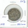 Image 1 : 1958 .50C Canadian Silver Coin EF40