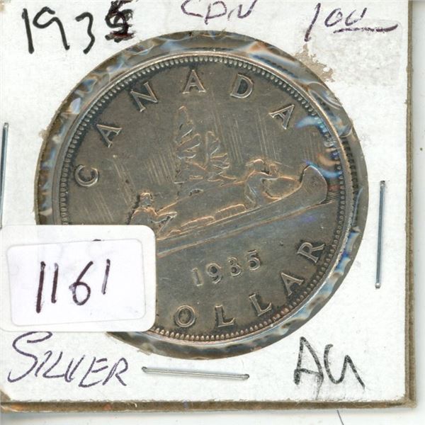 1935 $1 Canadian Silver $ AU