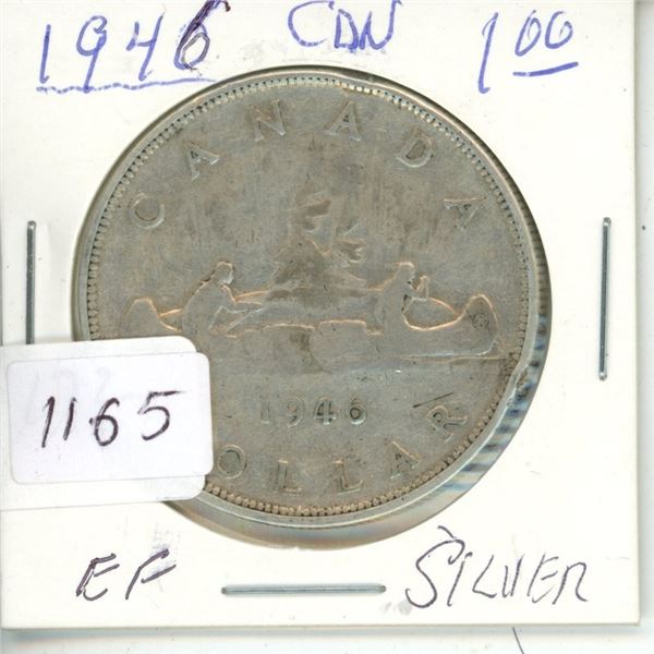 1946 $1 Canadian Silver $ EF