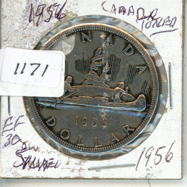 1956 $1 Canadian Silver $ EF30