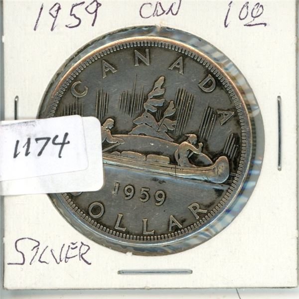 1959 $1 Canadian Silver $ XF