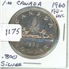 Image 1 : 1960 $1 Canadian Silver $ AU-UNC