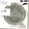 Image 1 : 1961 $1 Canadian Silver $ AU-UNC
